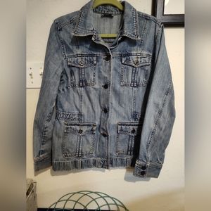 Ann Taylor Loft Vintage Jeans Jacket 1999-2001 Large lots of pockets